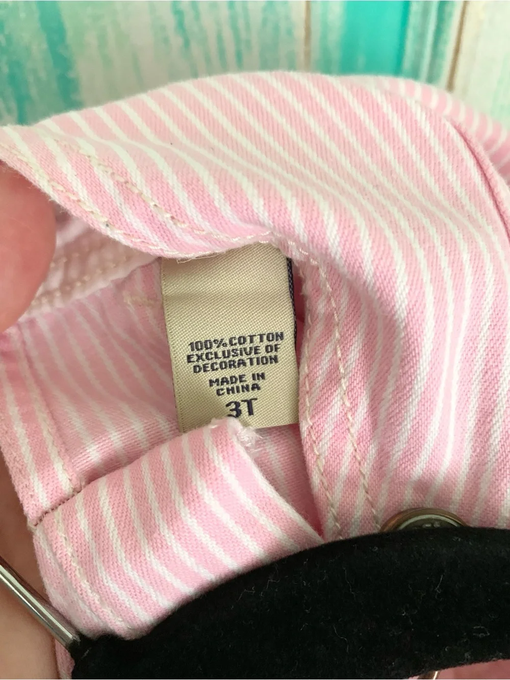 Vintage Oshkosh B’Gosh Pink & White Striped Denim Overalls 3T